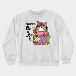 Queen of the Crossword Cat Crewneck Sweatshirt